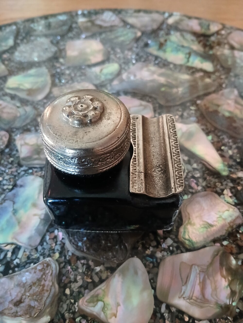 Old Vintage Ink Well with Pen Holder.